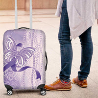 Epilepsy Awareness Luggage Cover Maile Pikake Lokelani Crown Flower Lei Inspired LT9 Purple - Polynesian Pride