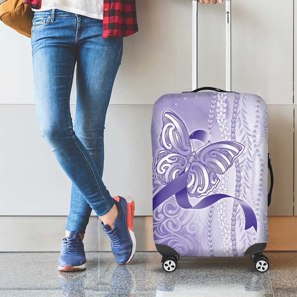 Epilepsy Awareness Luggage Cover Maile Pikake Lokelani Crown Flower Lei Inspired LT9 - Polynesian Pride