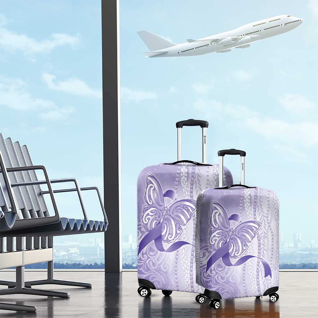 Epilepsy Awareness Luggage Cover Maile Pikake Lokelani Crown Flower Lei Inspired LT9 - Polynesian Pride