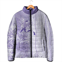 Epilepsy Awareness Padded Jacket Maile Pikake Lokelani Crown Flower Lei Inspired