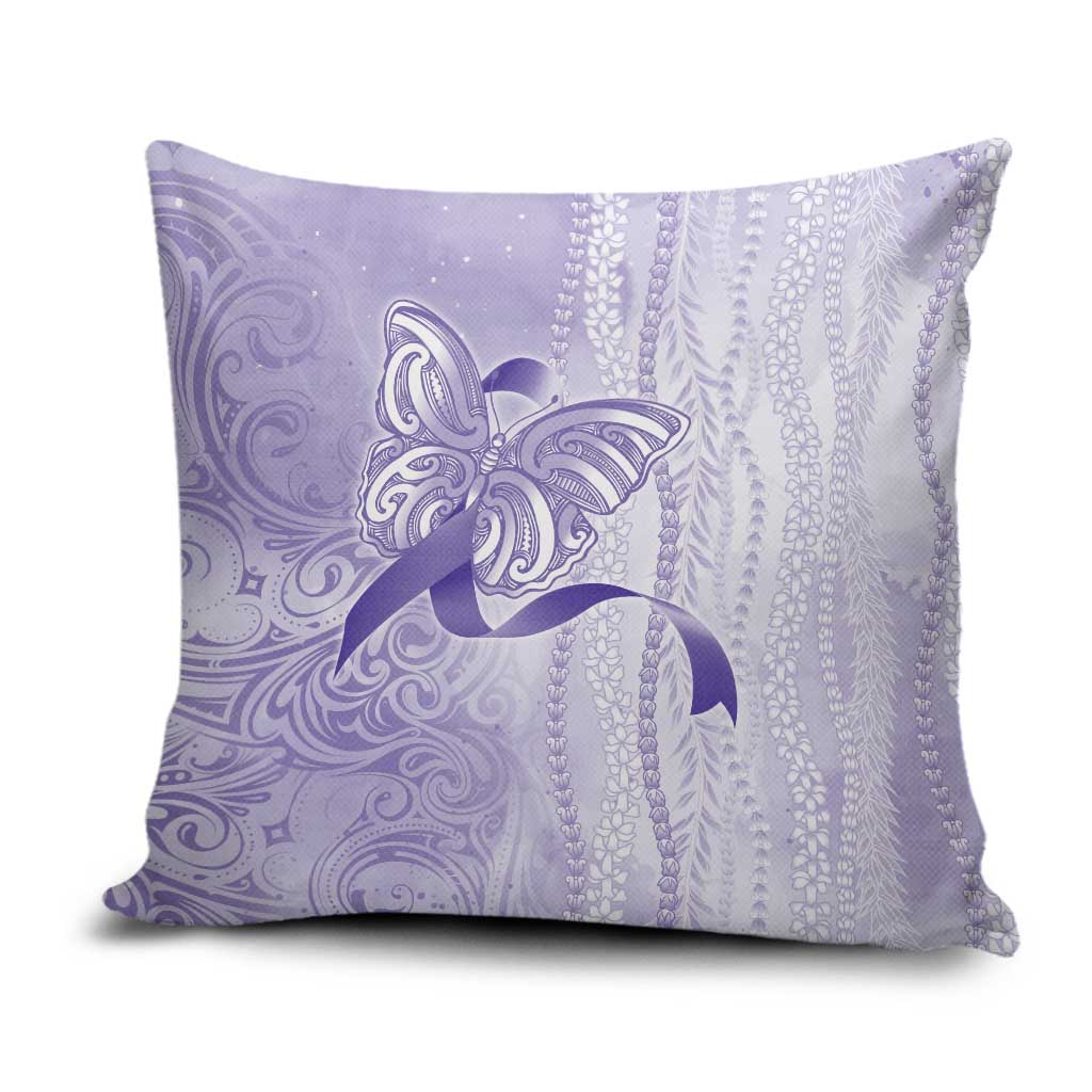 Epilepsy Awareness Pillow Cover Maile Pikake Lokelani Crown Flower Lei Inspired LT9 Purple - Polynesian Pride