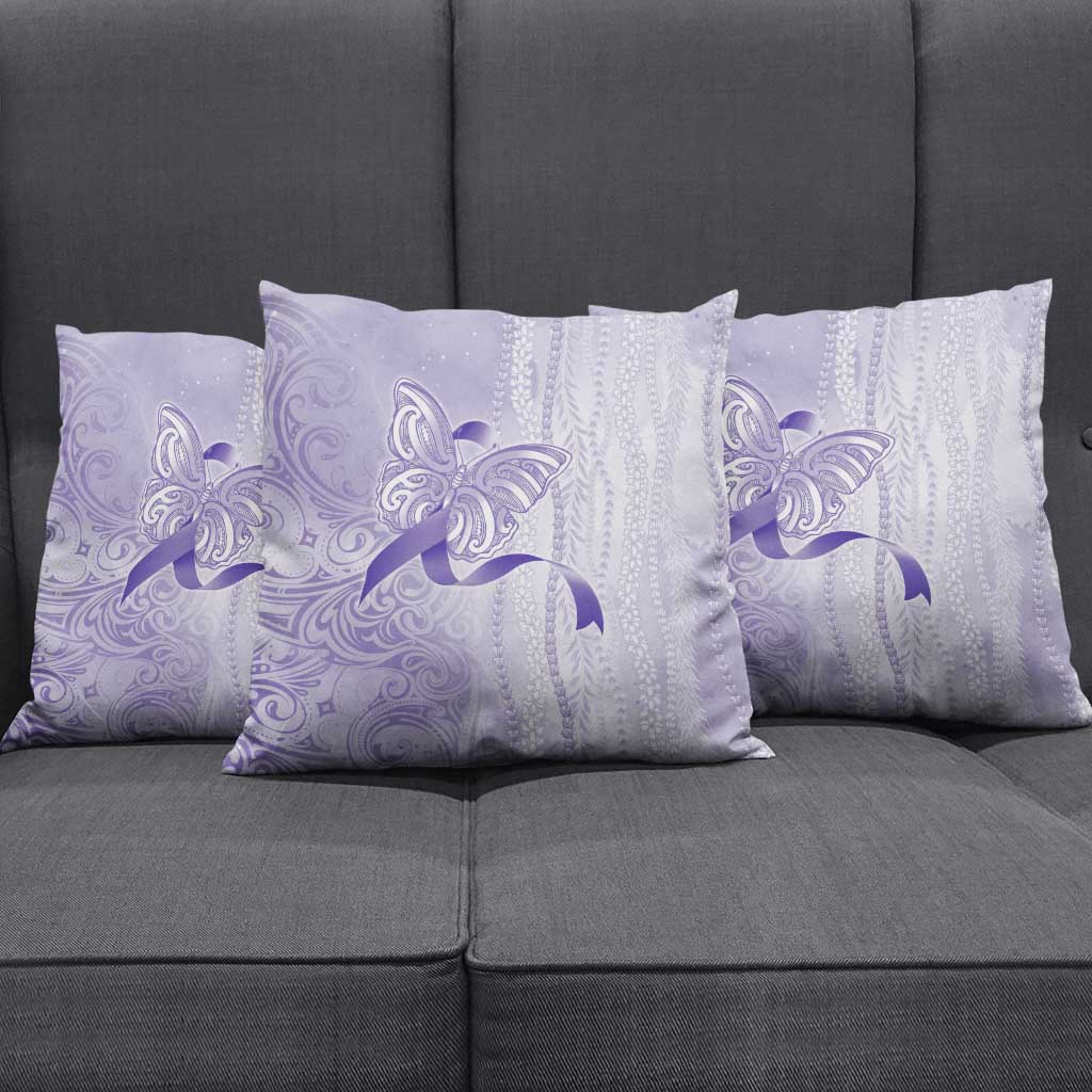 Epilepsy Awareness Pillow Cover Maile Pikake Lokelani Crown Flower Lei Inspired LT9 - Polynesian Pride