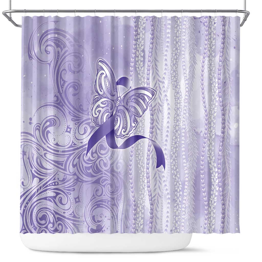 Epilepsy Awareness Shower Curtain Maile Pikake Lokelani Crown Flower Lei Inspired