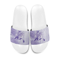 Epilepsy Awareness Slide Sandals Maile Pikake Lokelani Crown Flower Lei Inspired