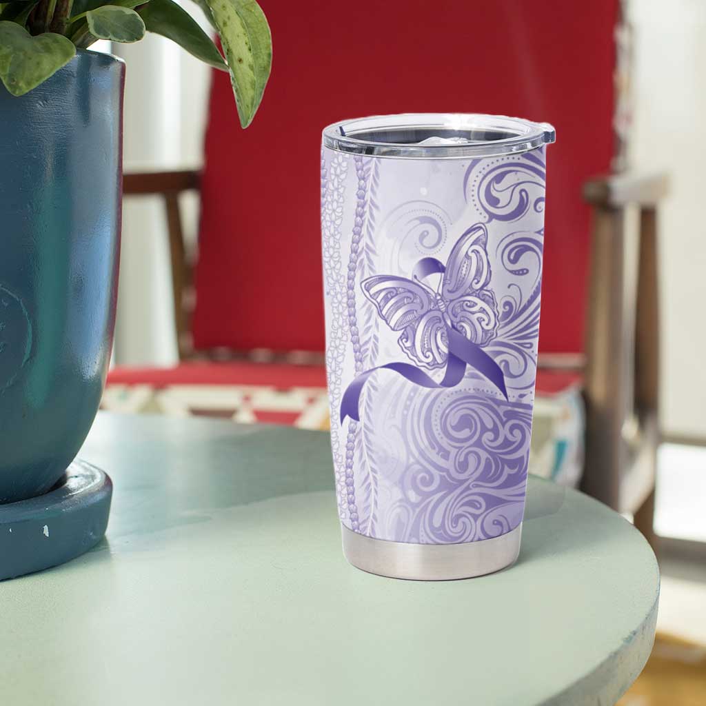 Epilepsy Awareness Tumbler Cup Maile Pikake Lokelani Crown Flower Lei Inspired