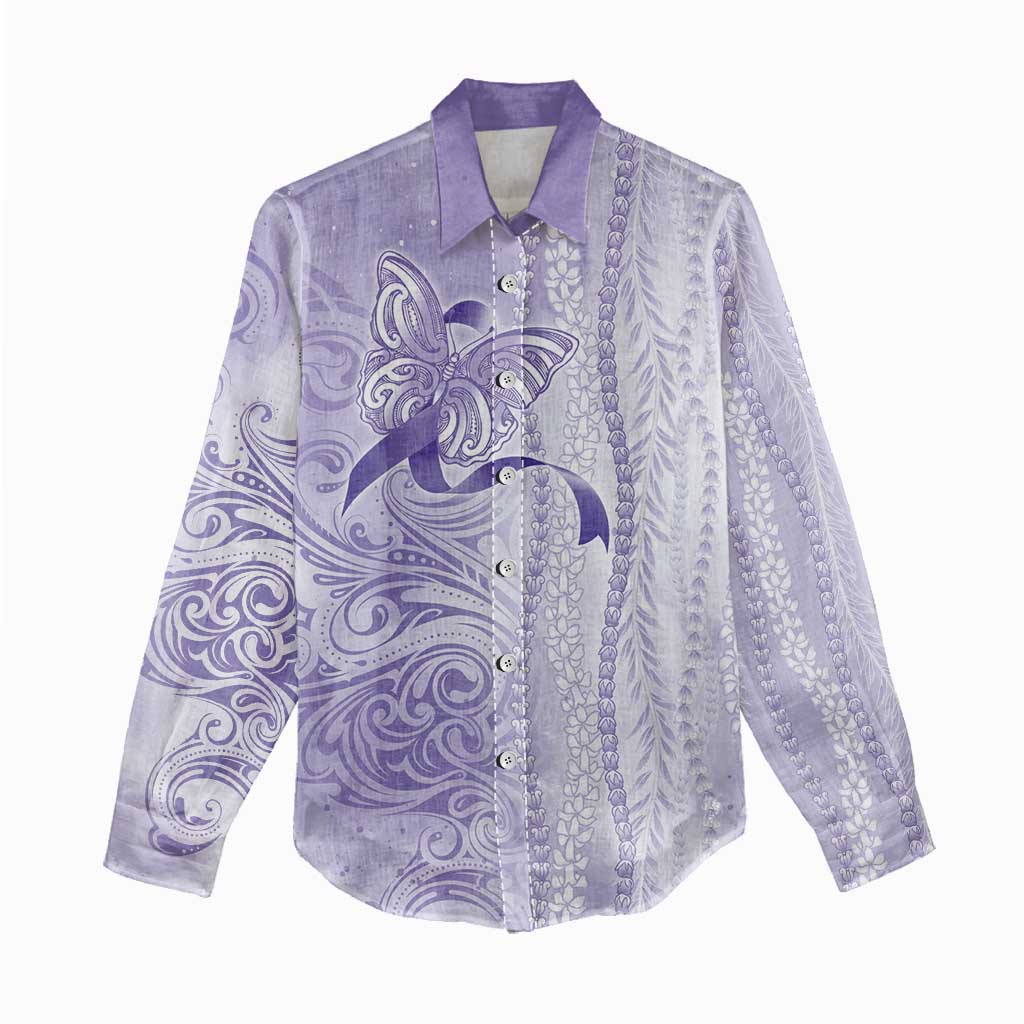 Epilepsy Awareness Women Casual Shirt Maile Pikake Lokelani Crown Flower Lei Inspired LT9 - Polynesian Pride