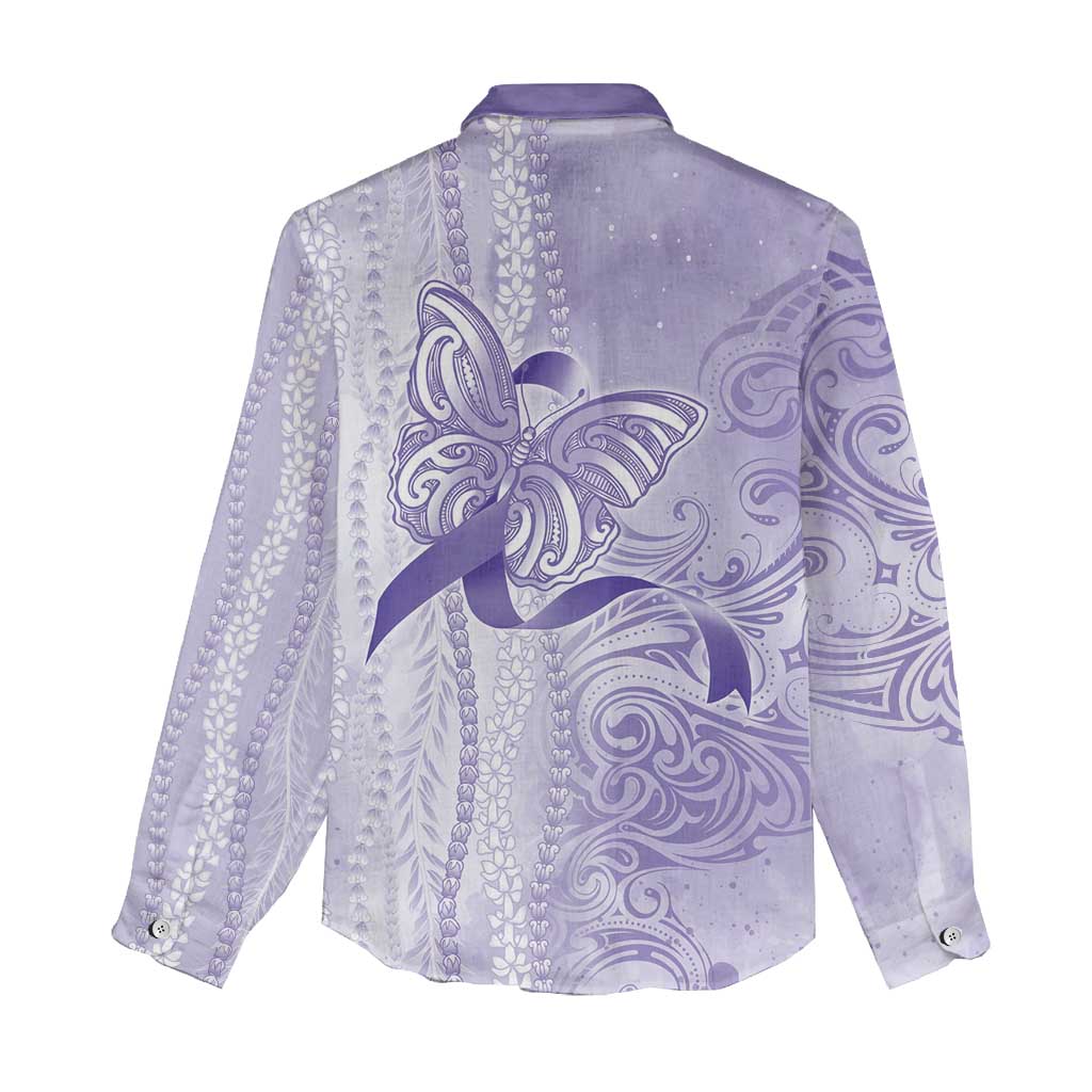 Epilepsy Awareness Women Casual Shirt Maile Pikake Lokelani Crown Flower Lei Inspired LT9 - Polynesian Pride