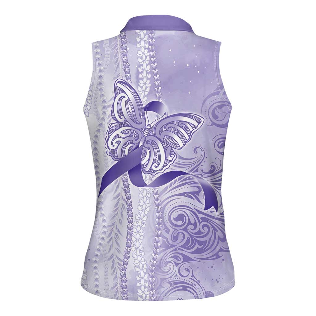 Epilepsy Awareness Women Sleeveless Polo Shirt Maile Pikake Lokelani Crown Flower Lei Inspired LT9 - Polynesian Pride