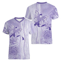 Epilepsy Awareness Women V-Neck T-Shirt Maile Pikake Lokelani Crown Flower Lei Inspired LT9 - Polynesian Pride
