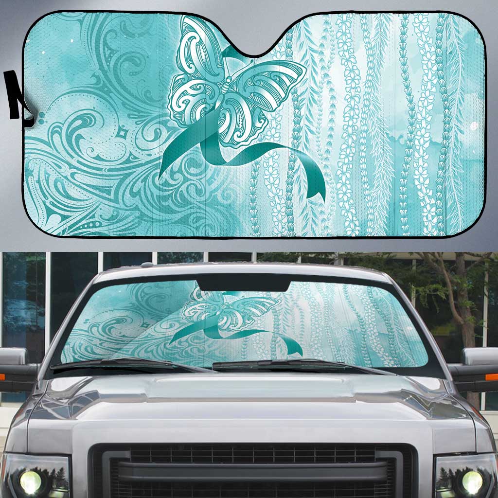 PTSD Awareness Auto Sun Shade Maile Pikake Lokelani Crown Flower Lei Inspired