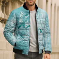 PTSD Awareness Bomber Puffer Jacket Maile Pikake Lokelani Crown Flower Lei Inspired