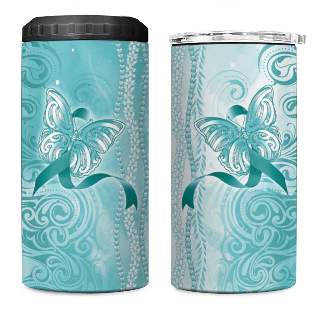 PTSD Awareness 4 in 1 Can Cooler Tumbler Maile Pikake Lokelani Crown Flower Lei Inspired