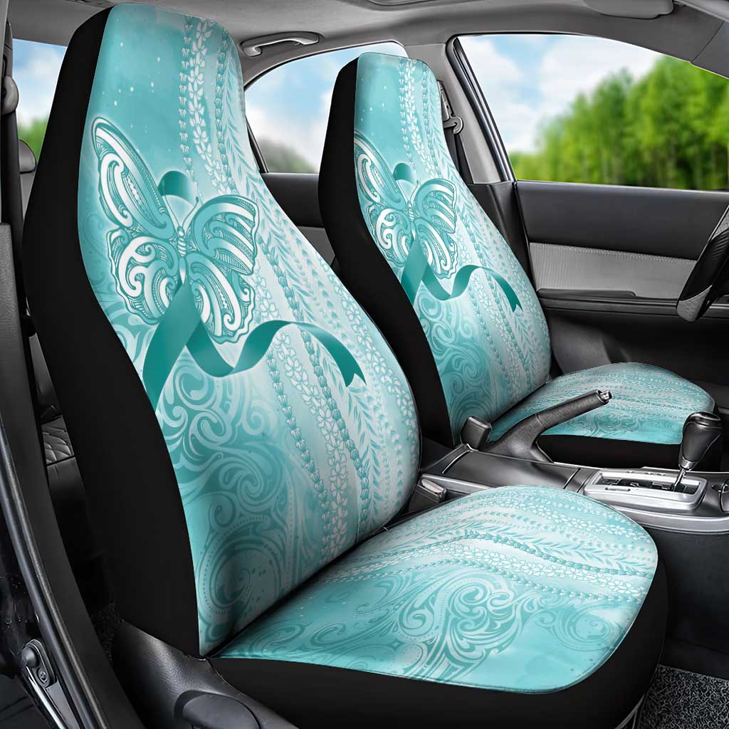 PTSD Awareness Car Seat Cover Maile Pikake Lokelani Crown Flower Lei Inspired