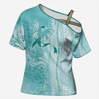 PTSD Awareness Cross Shoulder Shirt Maile Pikake Lokelani Crown Flower Lei Inspired