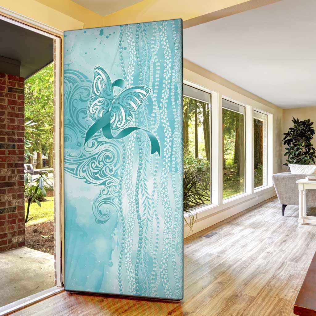 PTSD Awareness Door Cover Maile Pikake Lokelani Crown Flower Lei Inspired