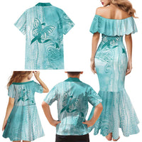 PTSD Awareness Family Matching Mermaid Dress and Hawaiian Shirt Maile Pikake Lokelani Crown Flower Lei Inspired LT9 - Polynesian Pride