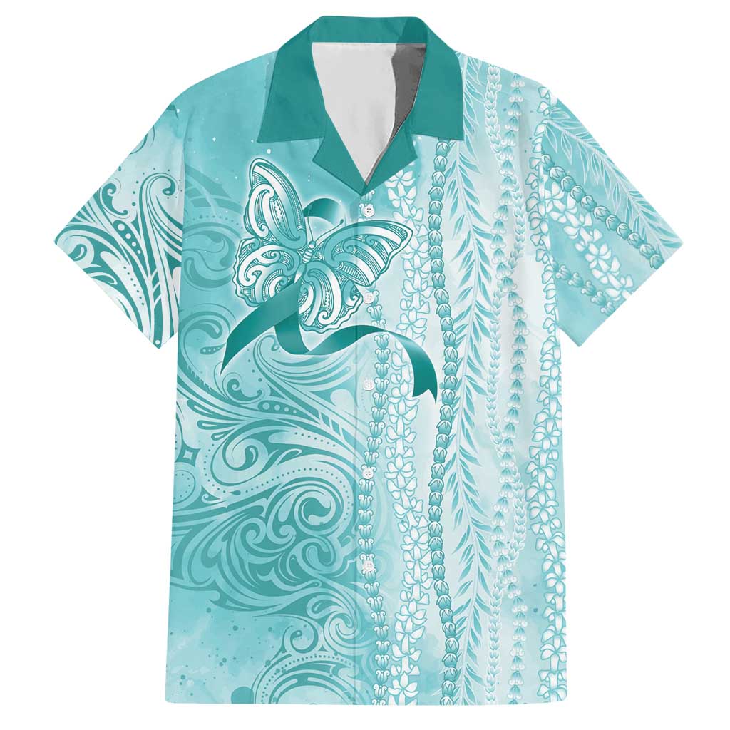 PTSD Awareness Hawaiian Shirt Maile Pikake Lokelani Crown Flower Lei Inspired LT9 Teal - Polynesian Pride