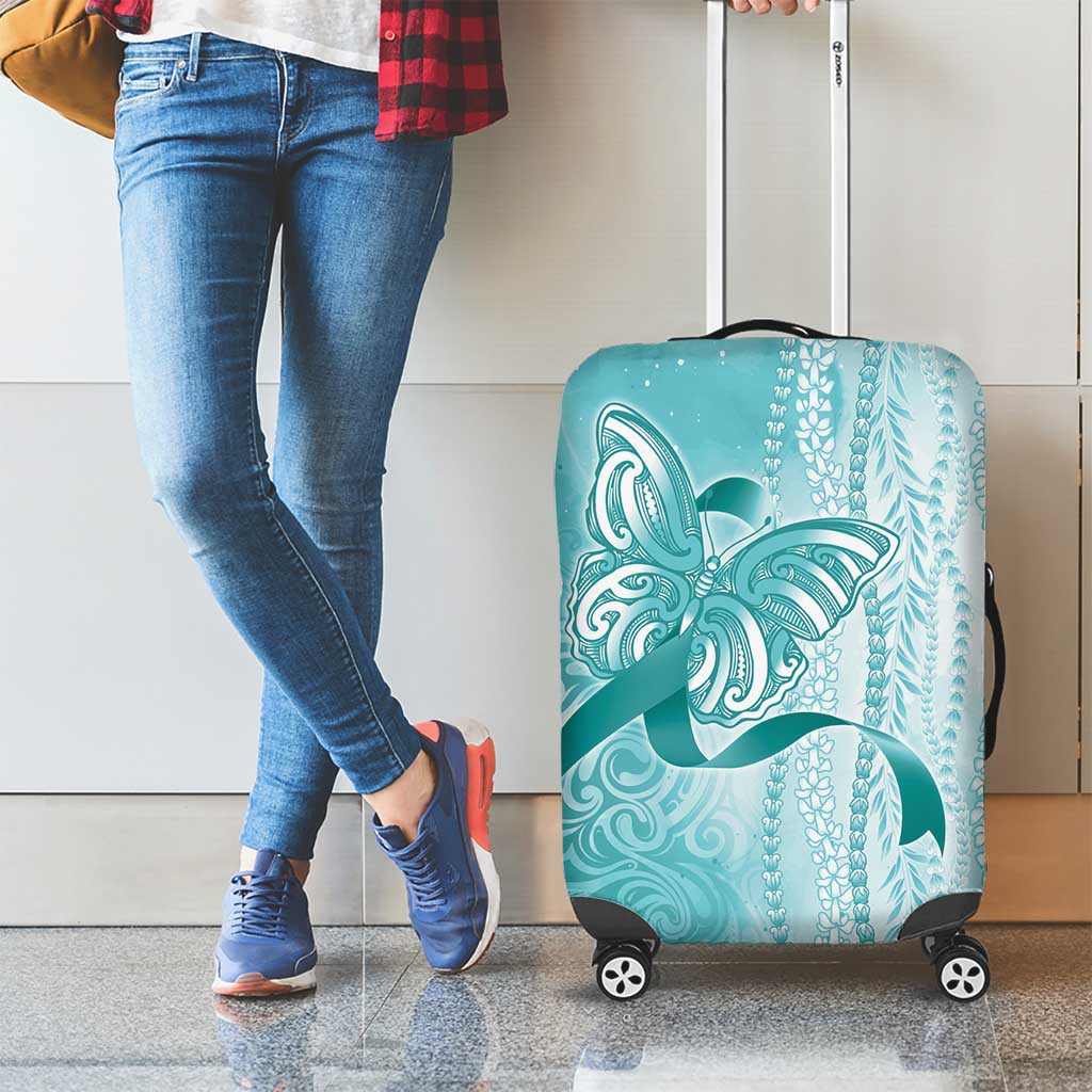 PTSD Awareness Luggage Cover Maile Pikake Lokelani Crown Flower Lei Inspired LT9 - Polynesian Pride