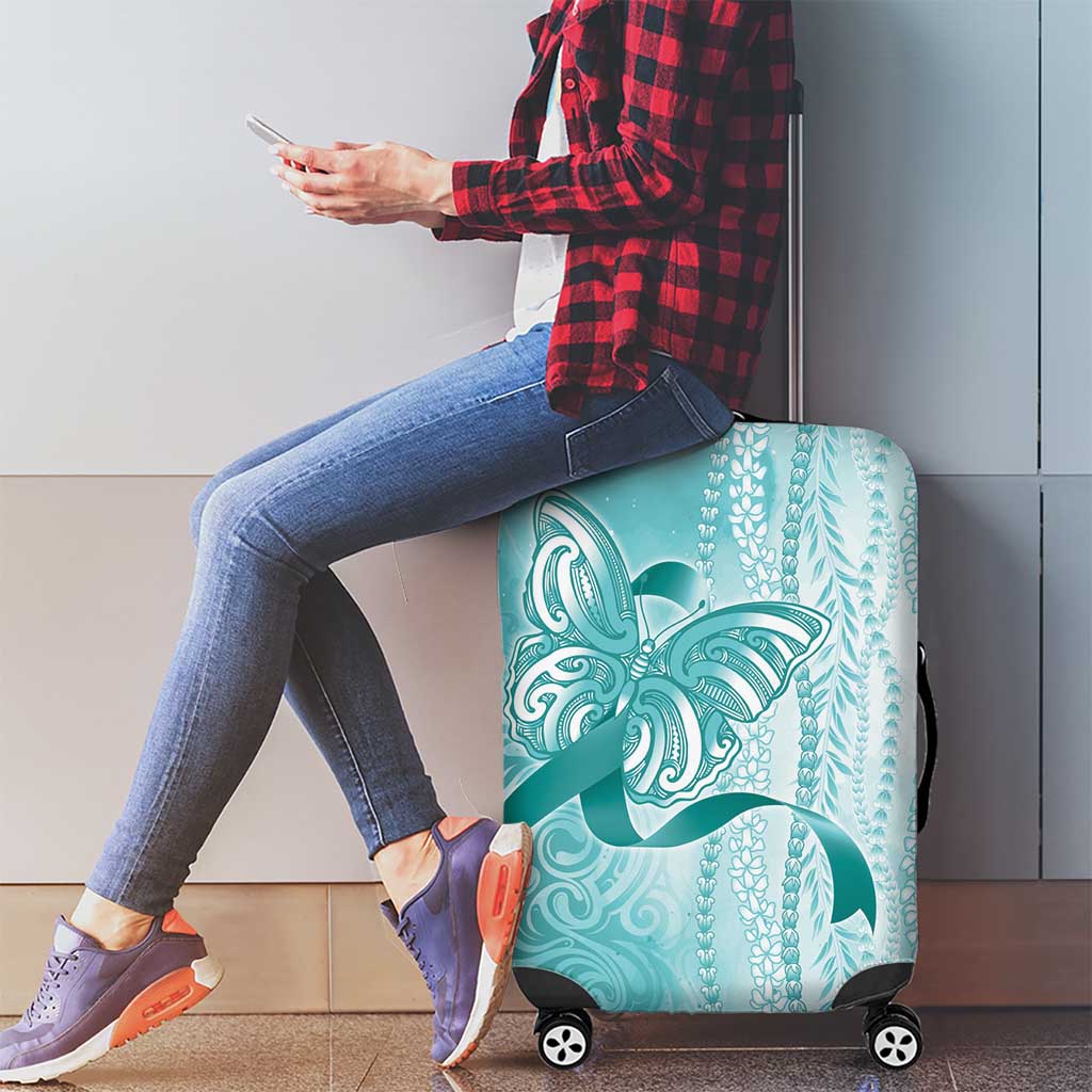 PTSD Awareness Luggage Cover Maile Pikake Lokelani Crown Flower Lei Inspired LT9 - Polynesian Pride