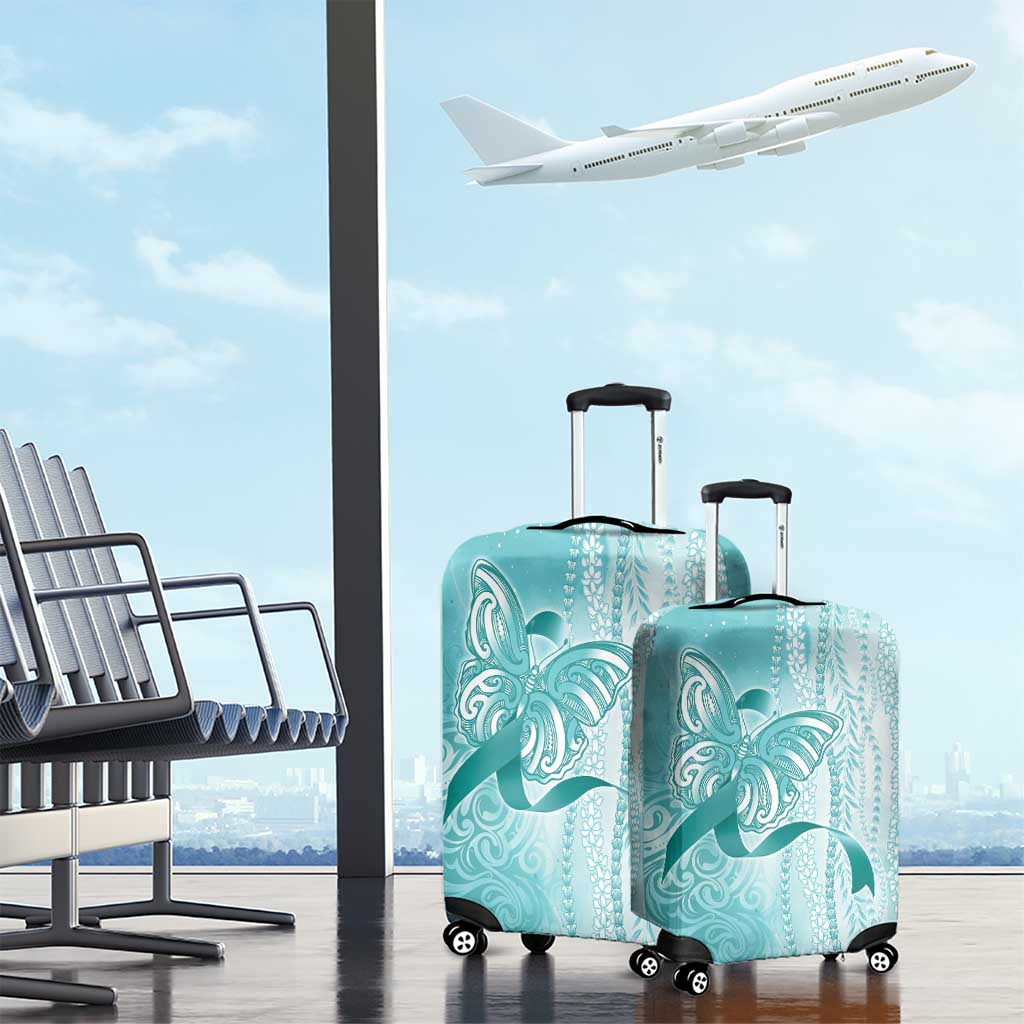 PTSD Awareness Luggage Cover Maile Pikake Lokelani Crown Flower Lei Inspired LT9 - Polynesian Pride