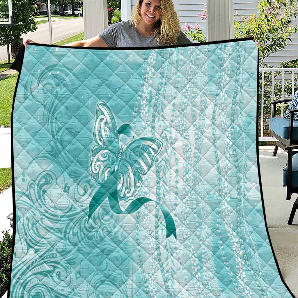 PTSD Awareness Quilt Maile Pikake Lokelani Crown Flower Lei Inspired
