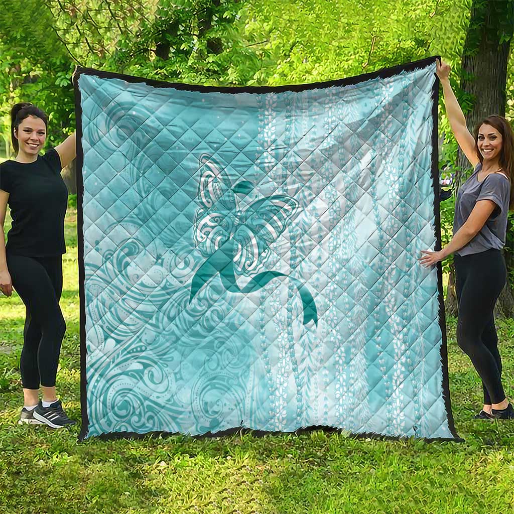 PTSD Awareness Quilt Maile Pikake Lokelani Crown Flower Lei Inspired