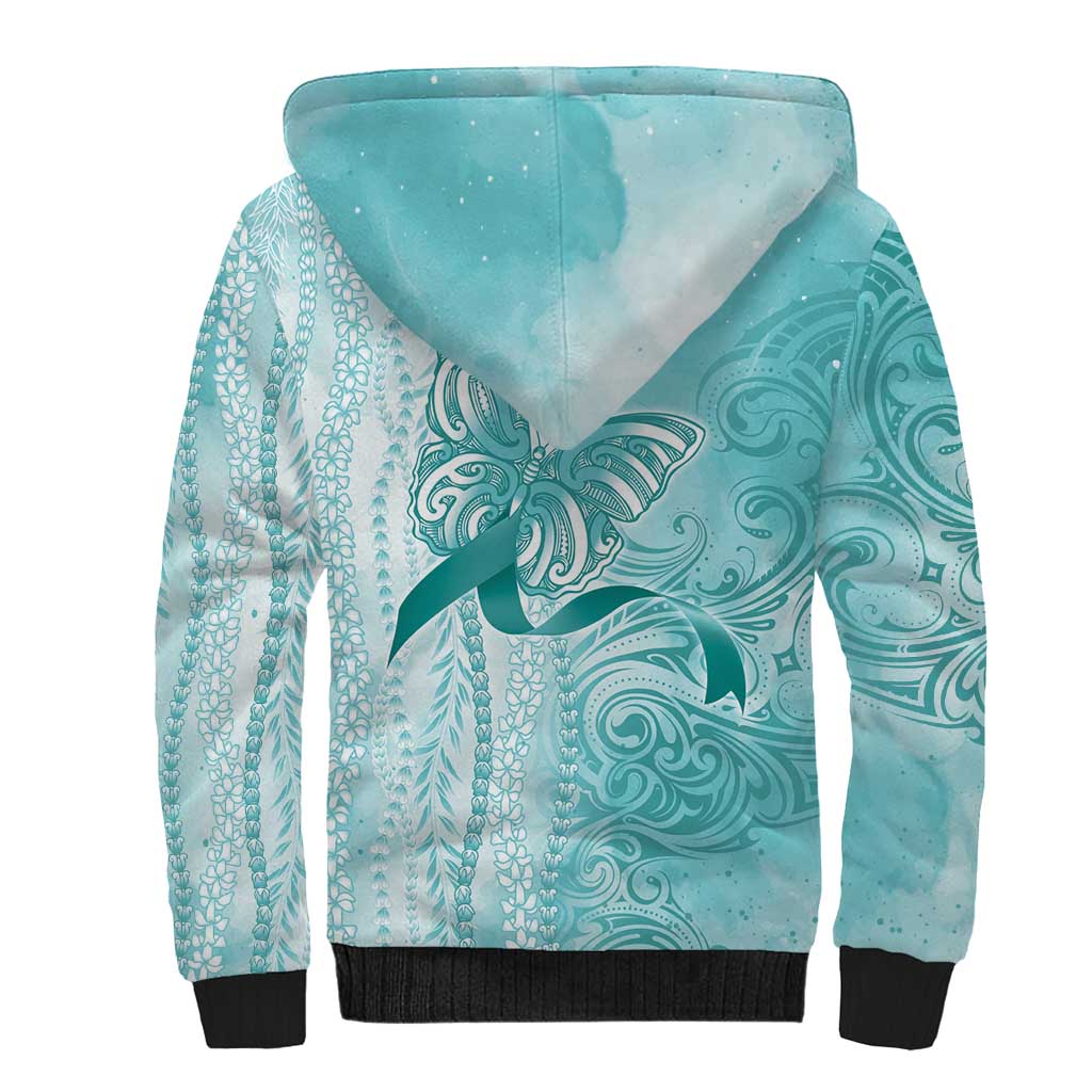 PTSD Awareness Sherpa Hoodie Maile Pikake Lokelani Crown Flower Lei Inspired