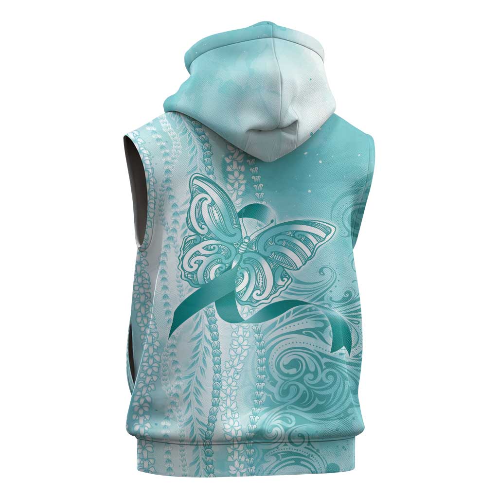 PTSD Awareness Sleeveless Hoodie Maile Pikake Lokelani Crown Flower Lei Inspired
