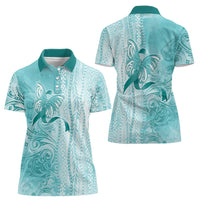 PTSD Awareness Women Polo Shirt Maile Pikake Lokelani Crown Flower Lei Inspired LT9 - Polynesian Pride