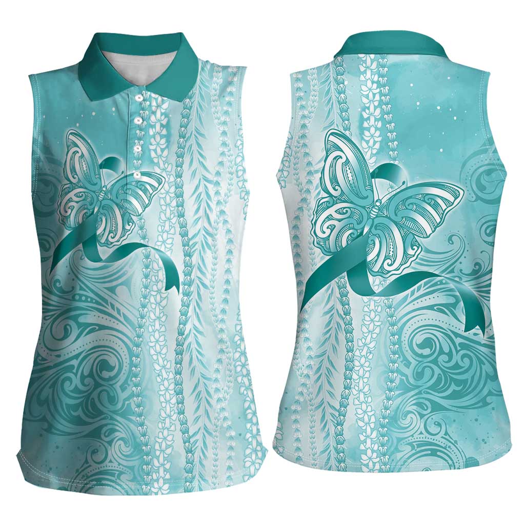 PTSD Awareness Women Sleeveless Polo Shirt Maile Pikake Lokelani Crown Flower Lei Inspired LT9 - Polynesian Pride