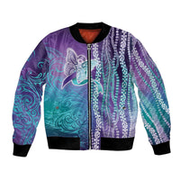 Suicide Prevention Awareness Bomber Jacket Maile Pikake Lokelani Crown Flower Lei Inspired