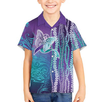 Suicide Prevention Awareness Family Matching Long Sleeve Bodycon Dress and Hawaiian Shirt Maile Pikake Lokelani Crown Flower Lei Inspired LT9 Son's Shirt Multicolor - Polynesian Pride