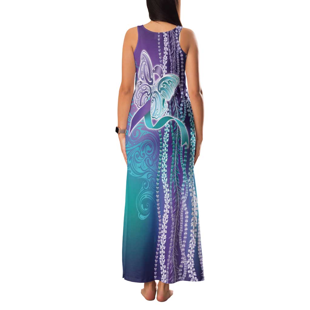 Suicide Prevention Awareness Family Matching Tank Maxi Dress and Hawaiian Shirt Maile Pikake Lokelani Crown Flower Lei Inspired LT9 - Polynesian Pride