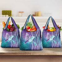 Suicide Prevention Awareness Grocery Bag Maile Pikake Lokelani Crown Flower Lei Inspired