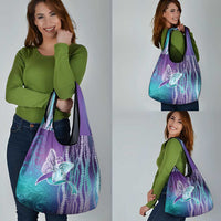Suicide Prevention Awareness Grocery Bag Maile Pikake Lokelani Crown Flower Lei Inspired