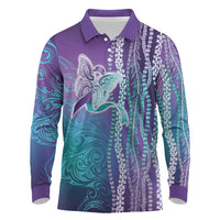 Suicide Prevention Awareness Long Sleeve Polo Shirt Maile Pikake Lokelani Crown Flower Lei Inspired LT9 Multicolor - Polynesian Pride