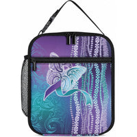 Suicide Prevention Support Lunch Bag Maile Pikake Lokelani Crown Flower Lei Inspired LT9 10.2 × 8.3 × 4.3 inch Blue - Polynesian Pride