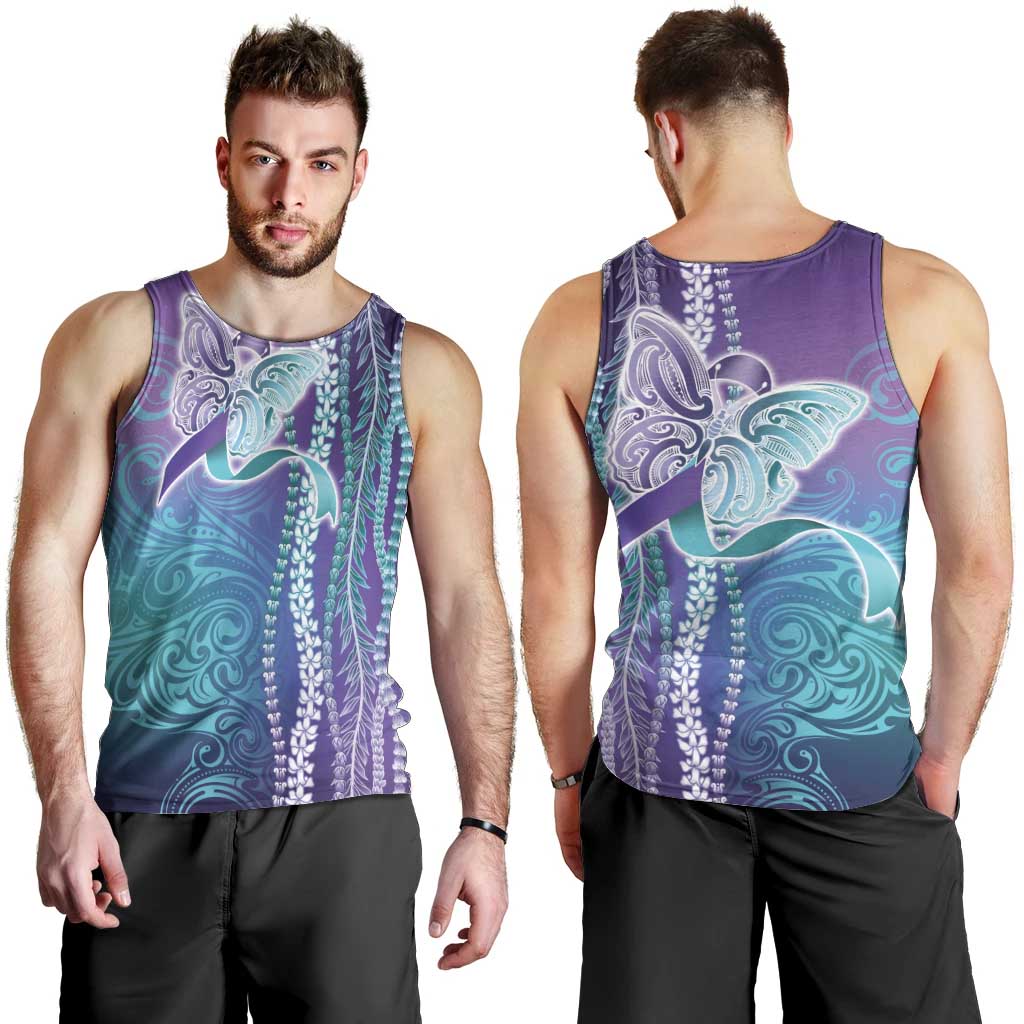 Suicide Prevention Awareness Men Tank Top Maile Pikake Lokelani Crown Flower Lei Inspired