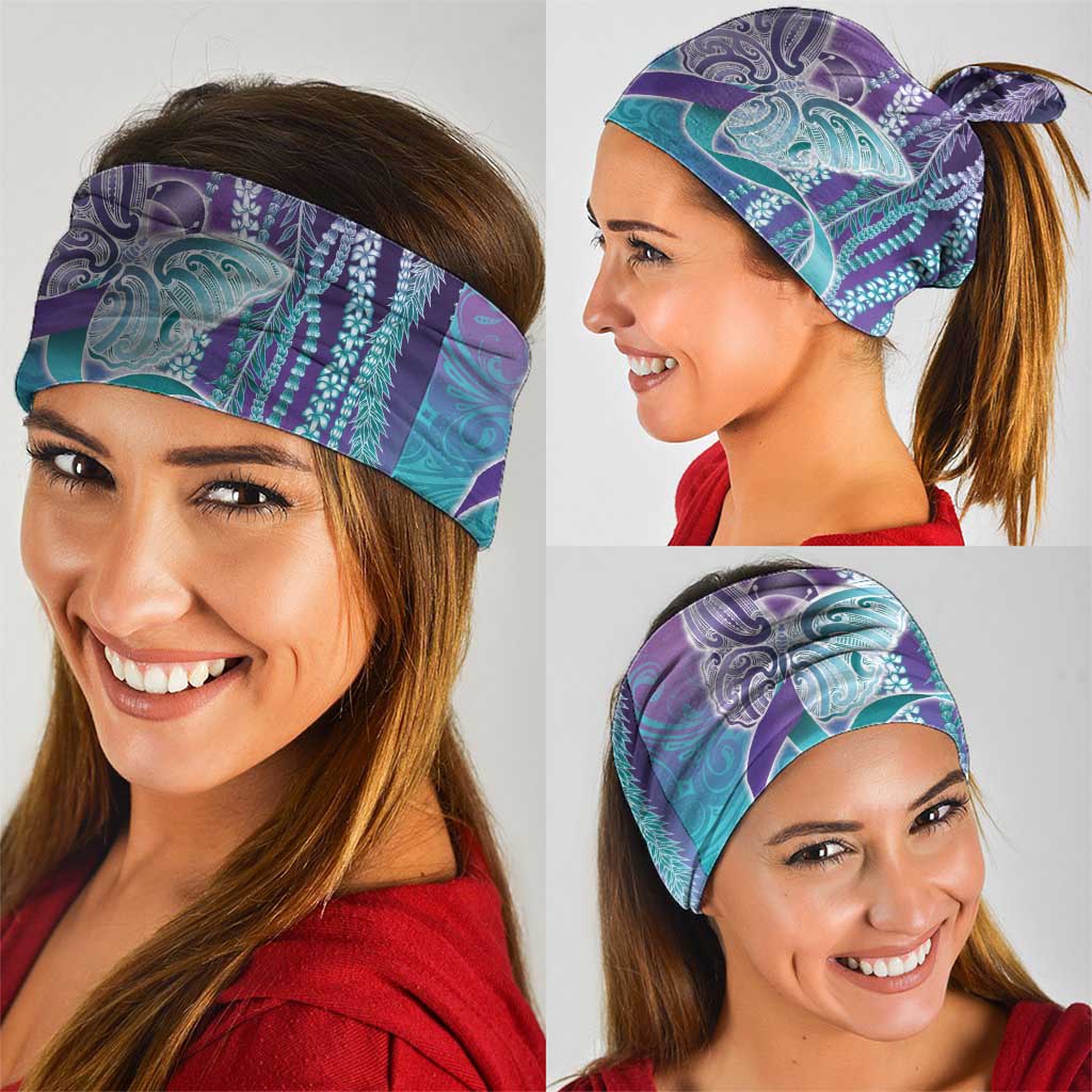 Suicide Prevention Awareness Neck Gaiter Maile Pikake Lokelani Crown Flower Lei Inspired