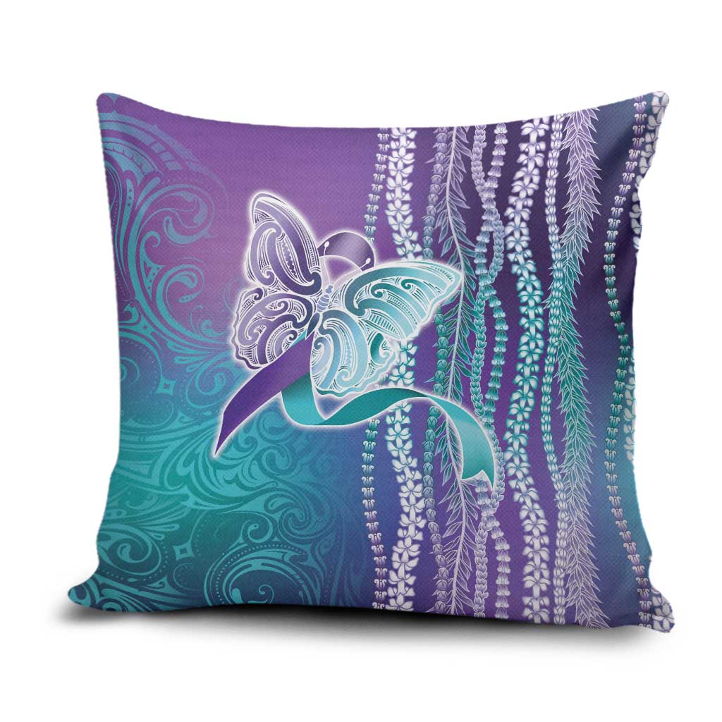 Suicide Prevention Awareness Pillow Cover Maile Pikake Lokelani Crown Flower Lei Inspired LT9 Multicolor - Polynesian Pride