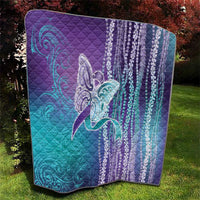 Suicide Prevention Awareness Quilt Maile Pikake Lokelani Crown Flower Lei Inspired