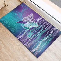 Suicide Prevention Awareness Rubber Doormat Maile Pikake Lokelani Crown Flower Lei Inspired