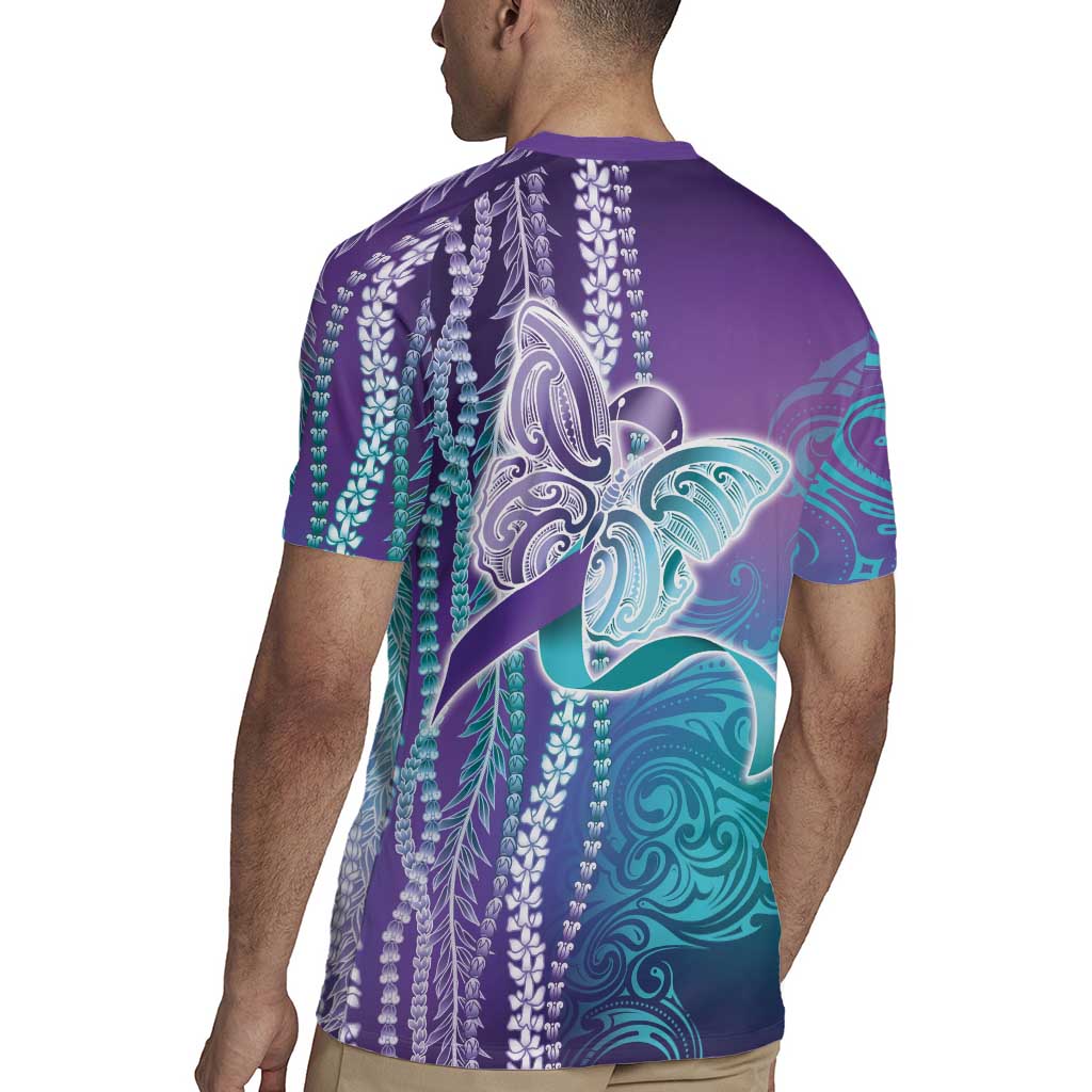 Suicide Prevention Awareness Rugby Jersey Maile Pikake Lokelani Crown Flower Lei Inspired