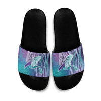 Suicide Prevention Awareness Slide Sandals Maile Pikake Lokelani Crown Flower Lei Inspired LT9 Multicolor - Polynesian Pride