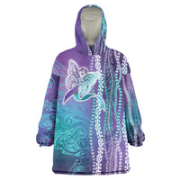 Suicide Prevention Awareness Wearable Blanket Hoodie Maile Pikake Lokelani Crown Flower Lei Inspired LT9 One Size Multicolor - Polynesian Pride