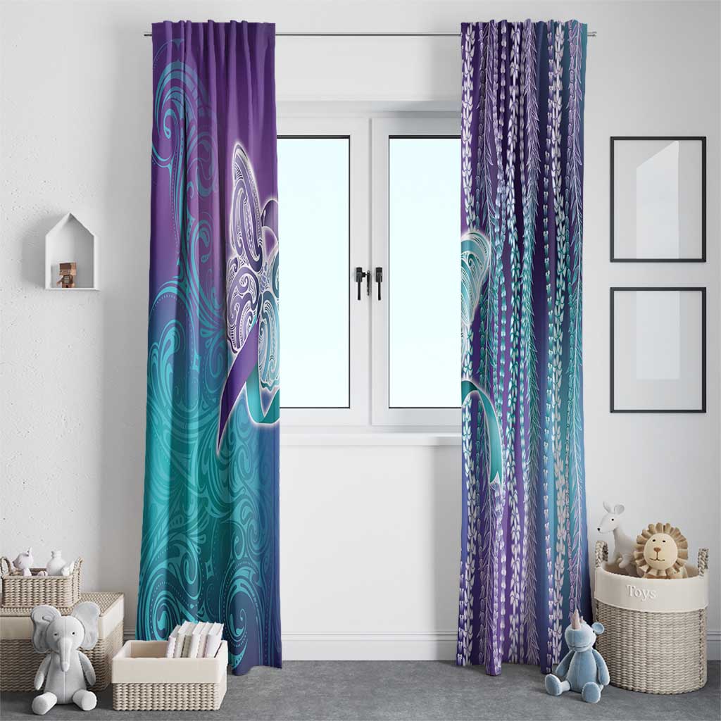 Suicide Prevention Awareness Window Curtain Maile Pikake Lokelani Crown Flower Lei Inspired LT9 - Polynesian Pride