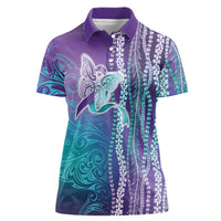 Suicide Prevention Awareness Women Polo Shirt Maile Pikake Lokelani Crown Flower Lei Inspired LT9 Female Multicolor - Polynesian Pride