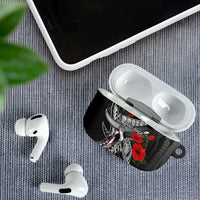 Hawaiian Honu Personalized AirPods Case Black Tribal Hook Pattern