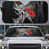 Hawaiian Honu Personalized Auto Sun Shade Black Tribal Hook Pattern