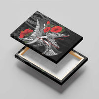 Hawaiian Honu Personalized Canvas Wall Art Black Tribal Hook Pattern